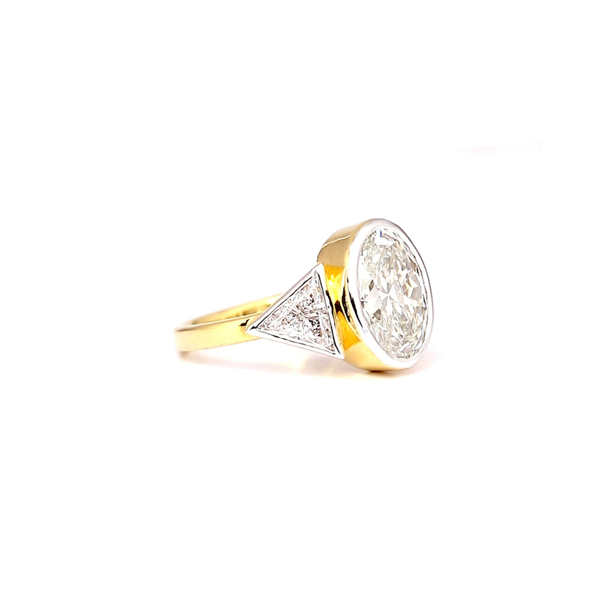 14K Lab Grown Diamond Oval Three-Stone Ring | IGI Certified