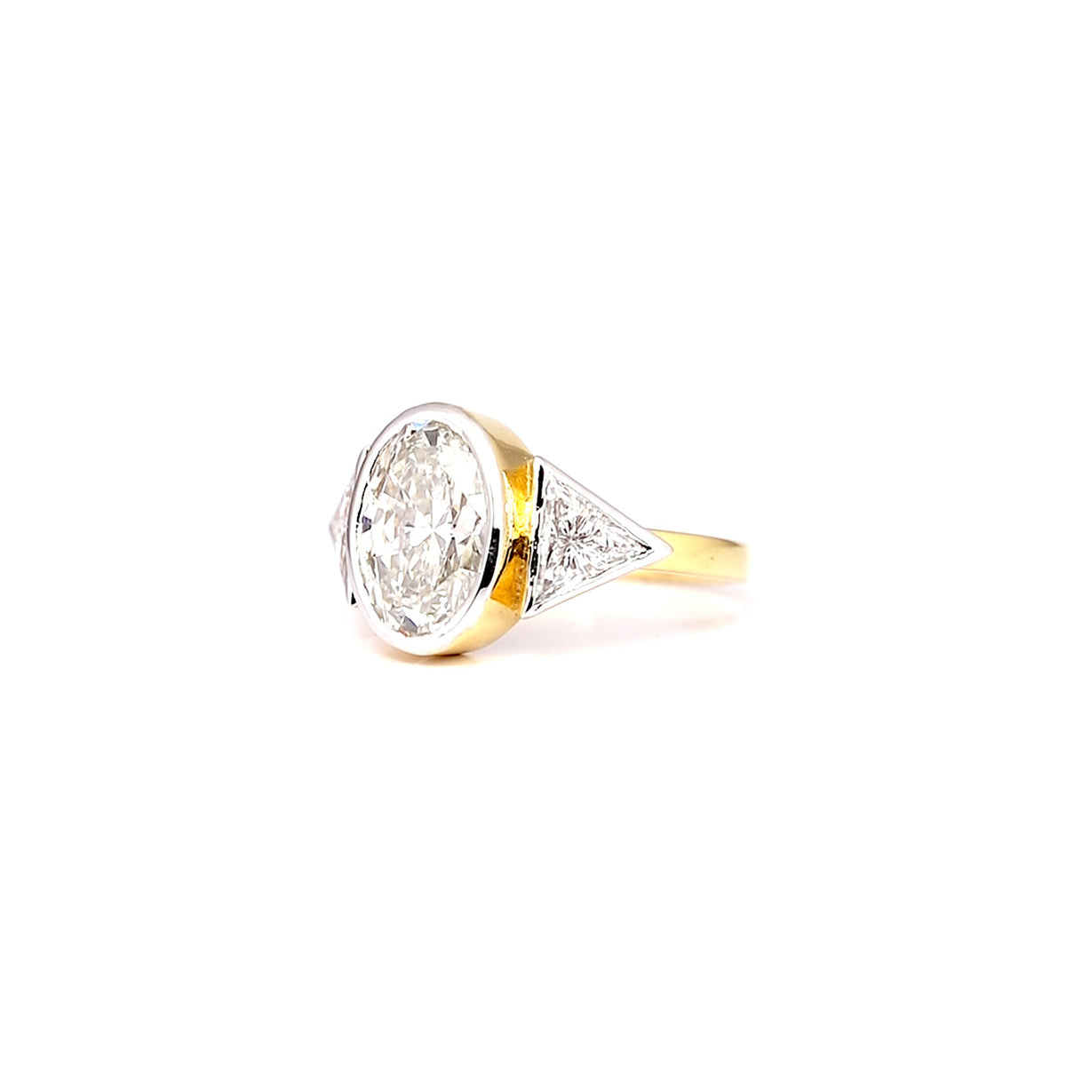 14K Lab Grown Diamond Oval Three-Stone Ring | IGI Certified