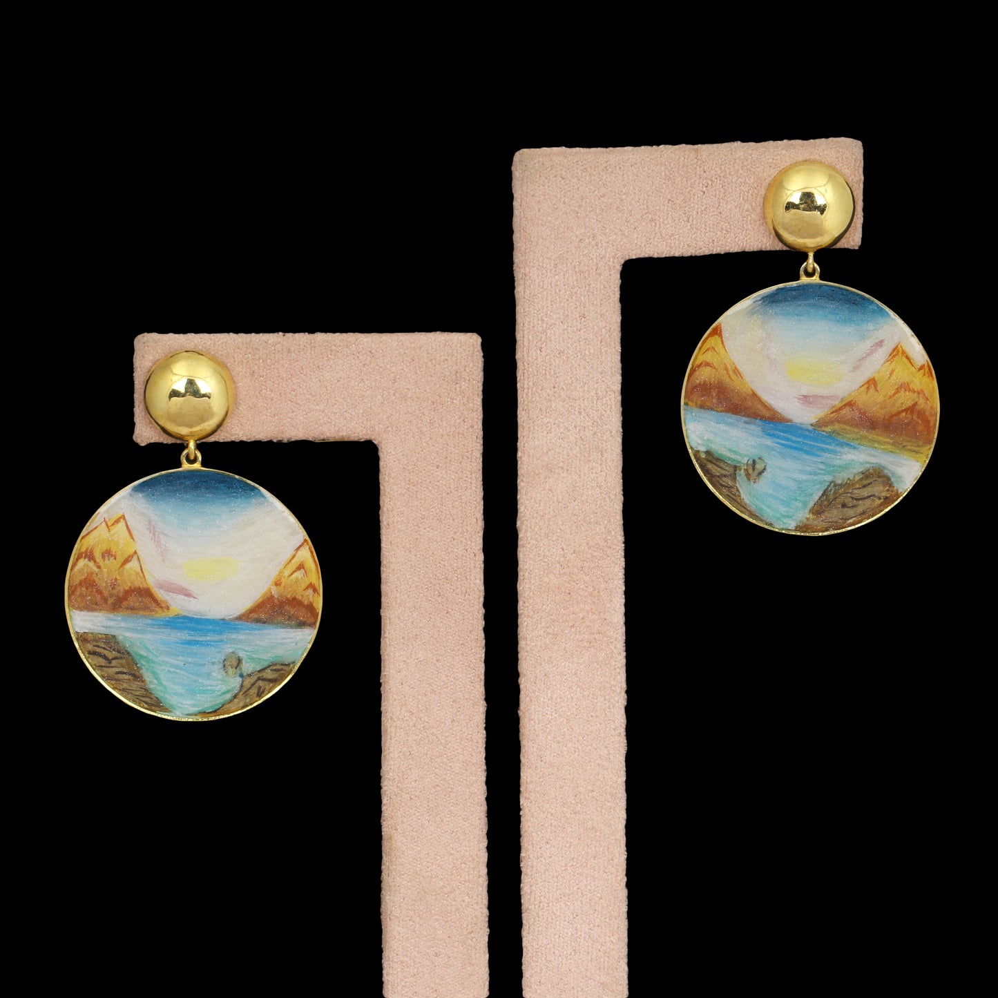 18K Lab-Created Black Onyx Pear Drop Earrings