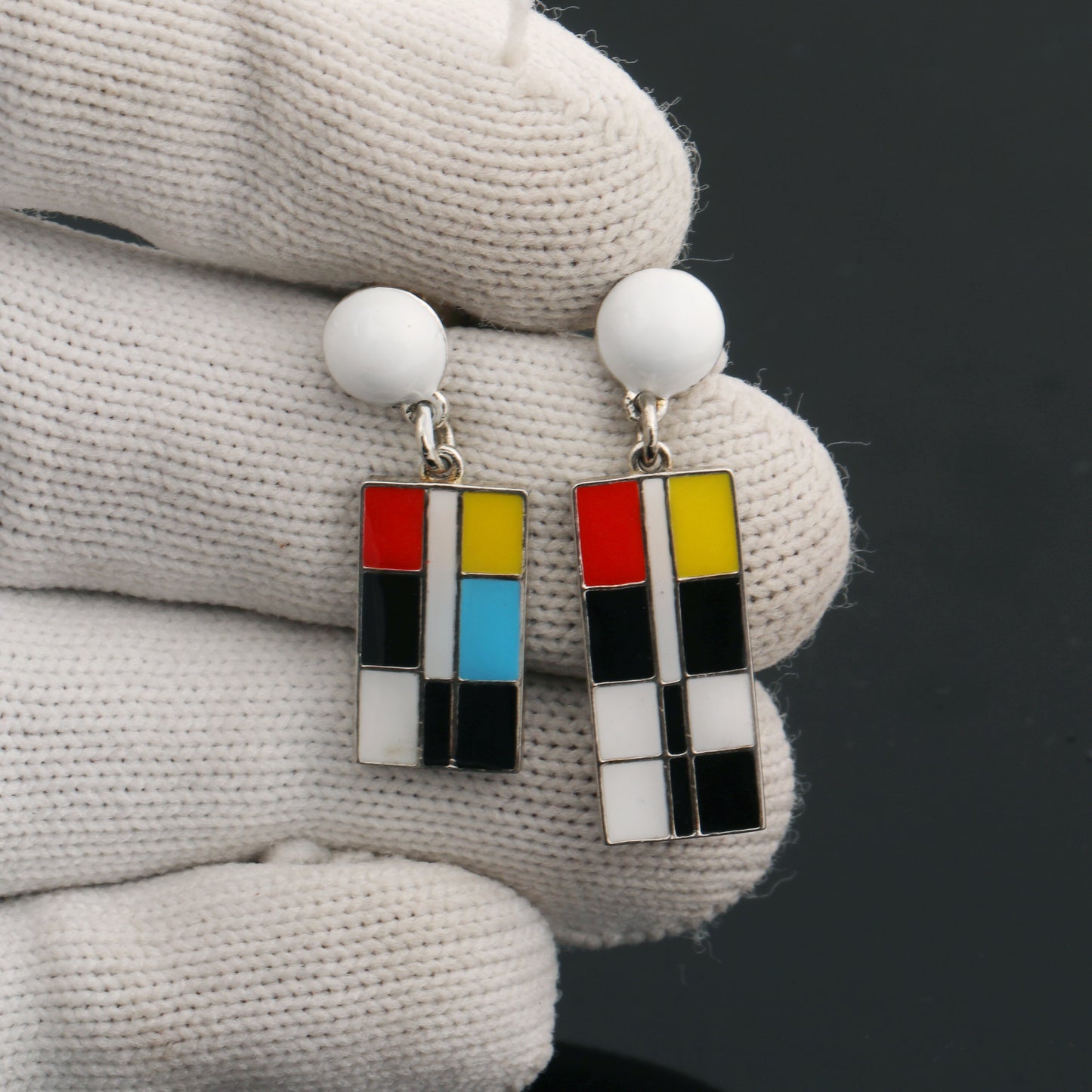 18K Lab-Created Black Onyx Fancy Drop Earrings