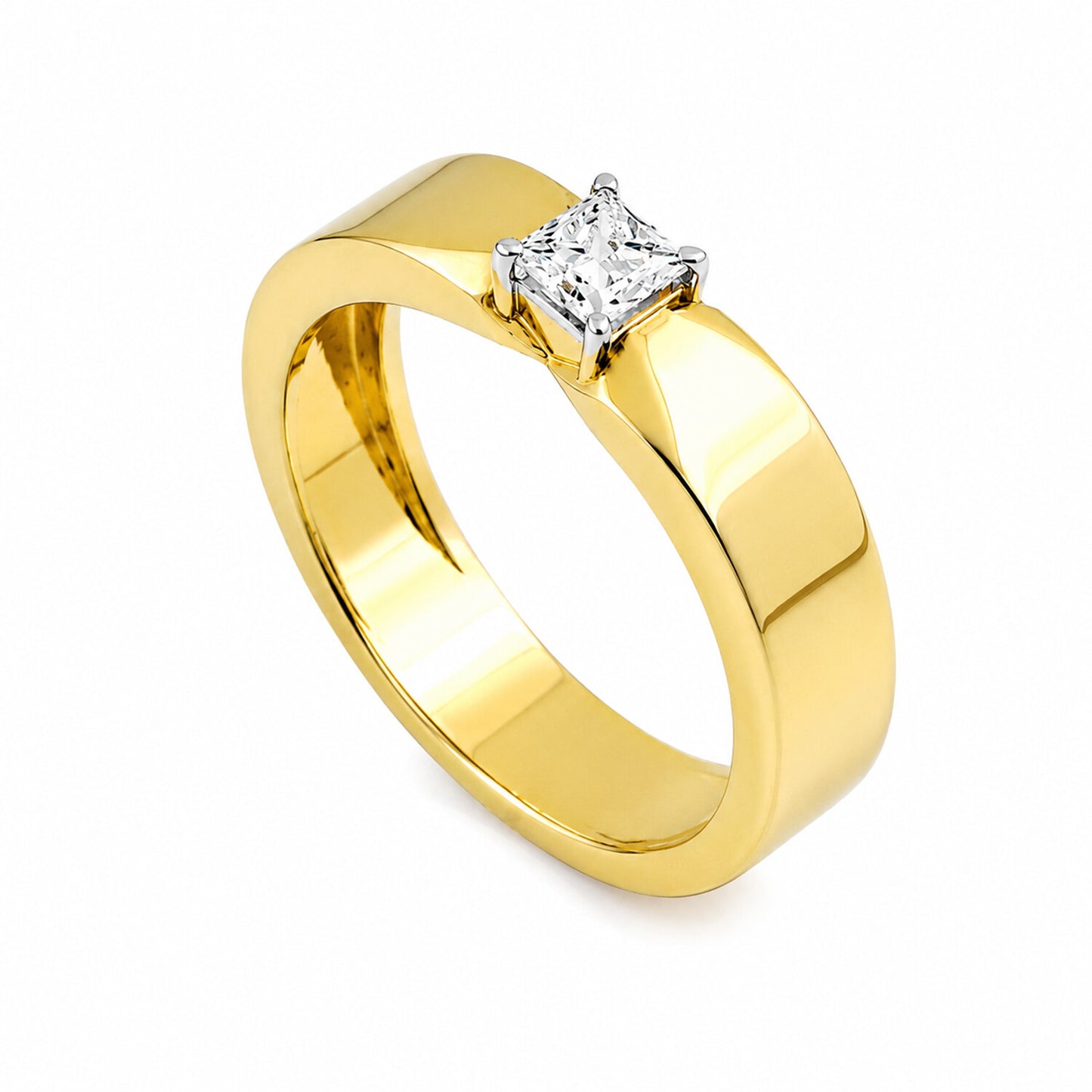 18K Solid Gold Plain Band Ring - Minimalist Stackable, BIS Hallmarked