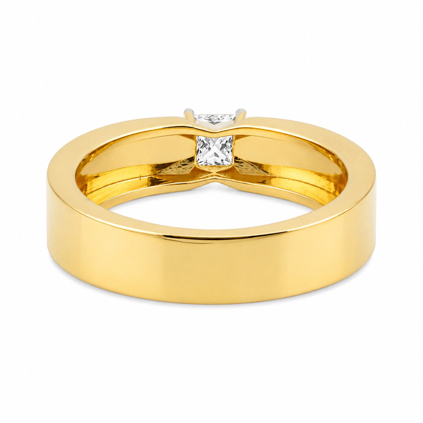 18K Solid Gold Plain Band Ring - Minimalist Stackable, BIS Hallmarked