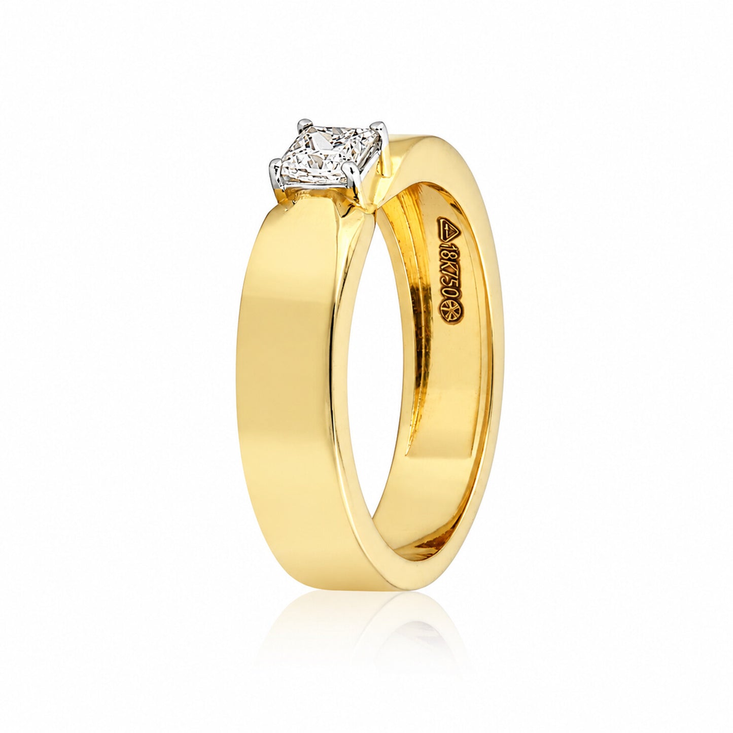 18K Solid Gold Plain Band Ring - Minimalist Stackable, BIS Hallmarked