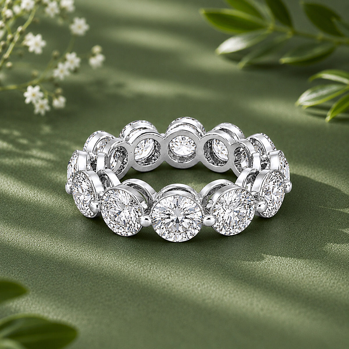 18K Lab Grown Diamond Round Halo Ring (3.12 ct tw) - BIS Hallmarked Gold