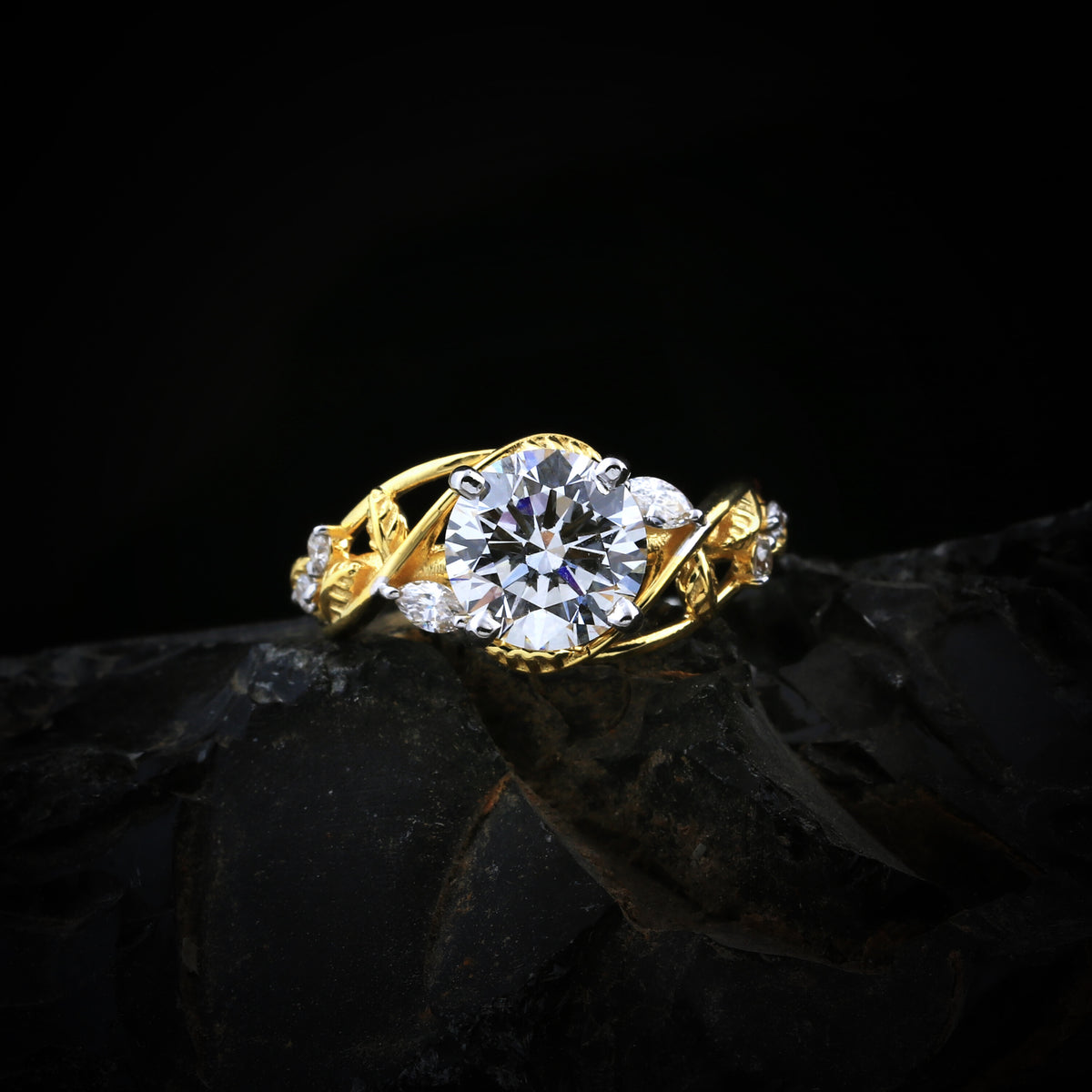 14K/18K Lab Grown Diamond Round Halo Ring (0.19 ct tw) - BIS Hallmarked Gold