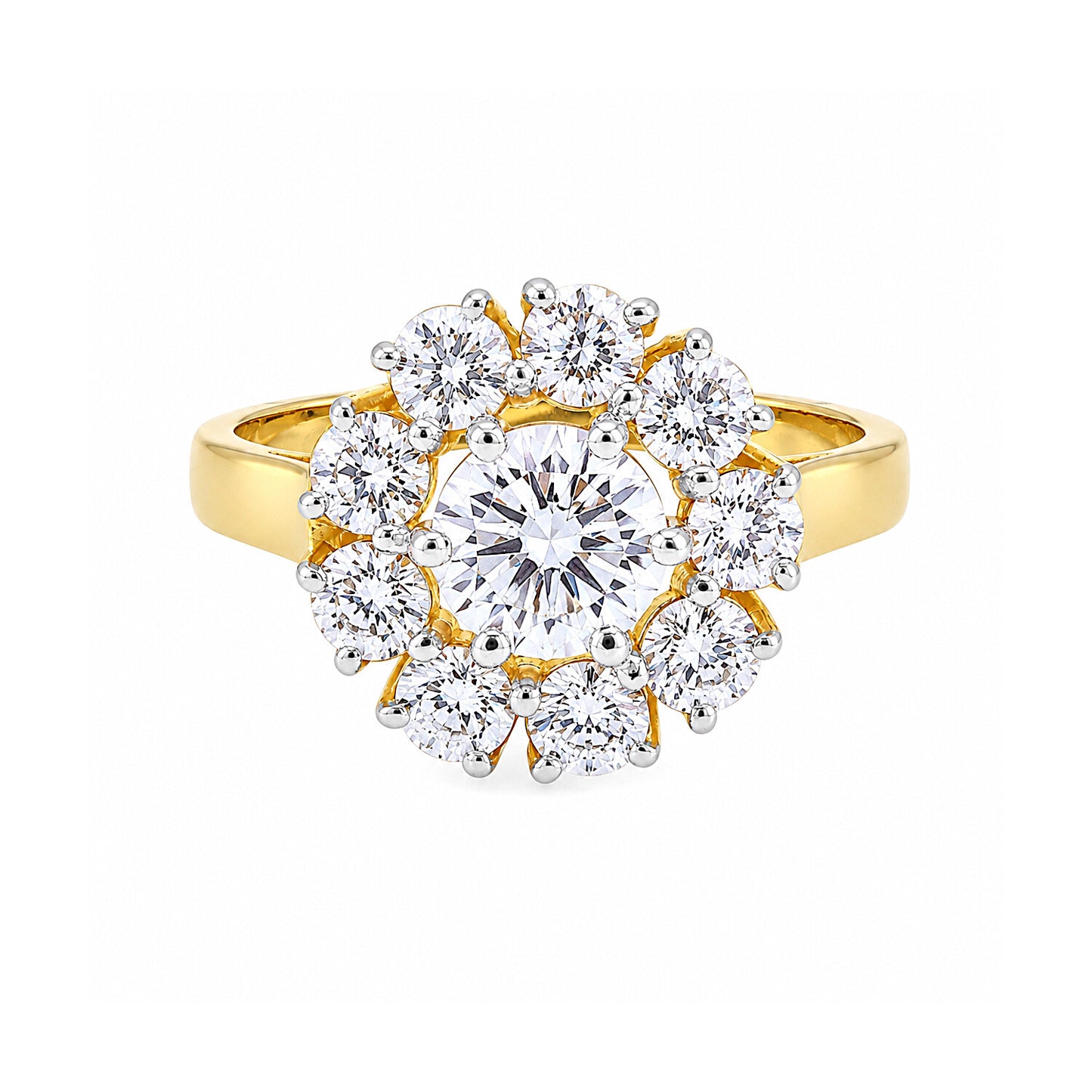 14K/18K Lab Grown Diamond Round Halo Ring (0.34 ct tw) - BIS Hallmarked Gold
