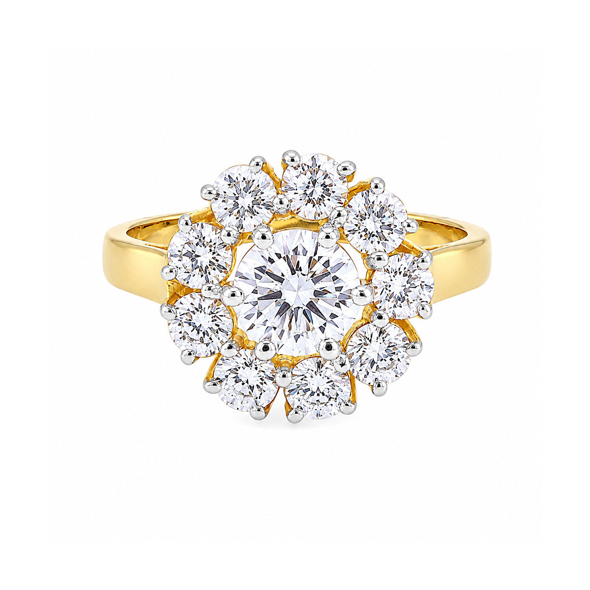14K/18K Lab Grown Diamond Round Halo Ring (0.34 ct tw) - BIS Hallmarked Gold