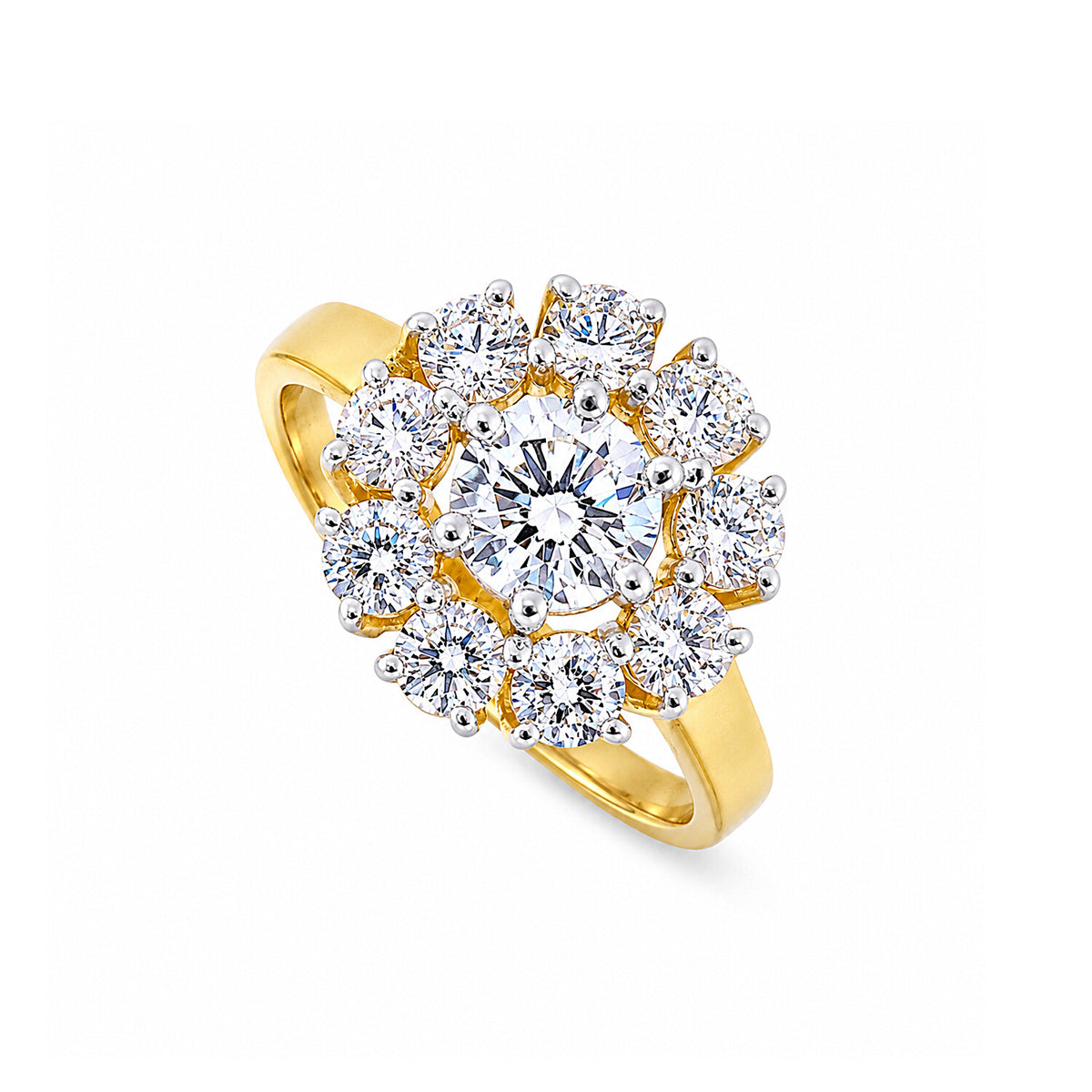14K/18K Lab Grown Diamond Round Halo Ring (0.34 ct tw) - BIS Hallmarked Gold
