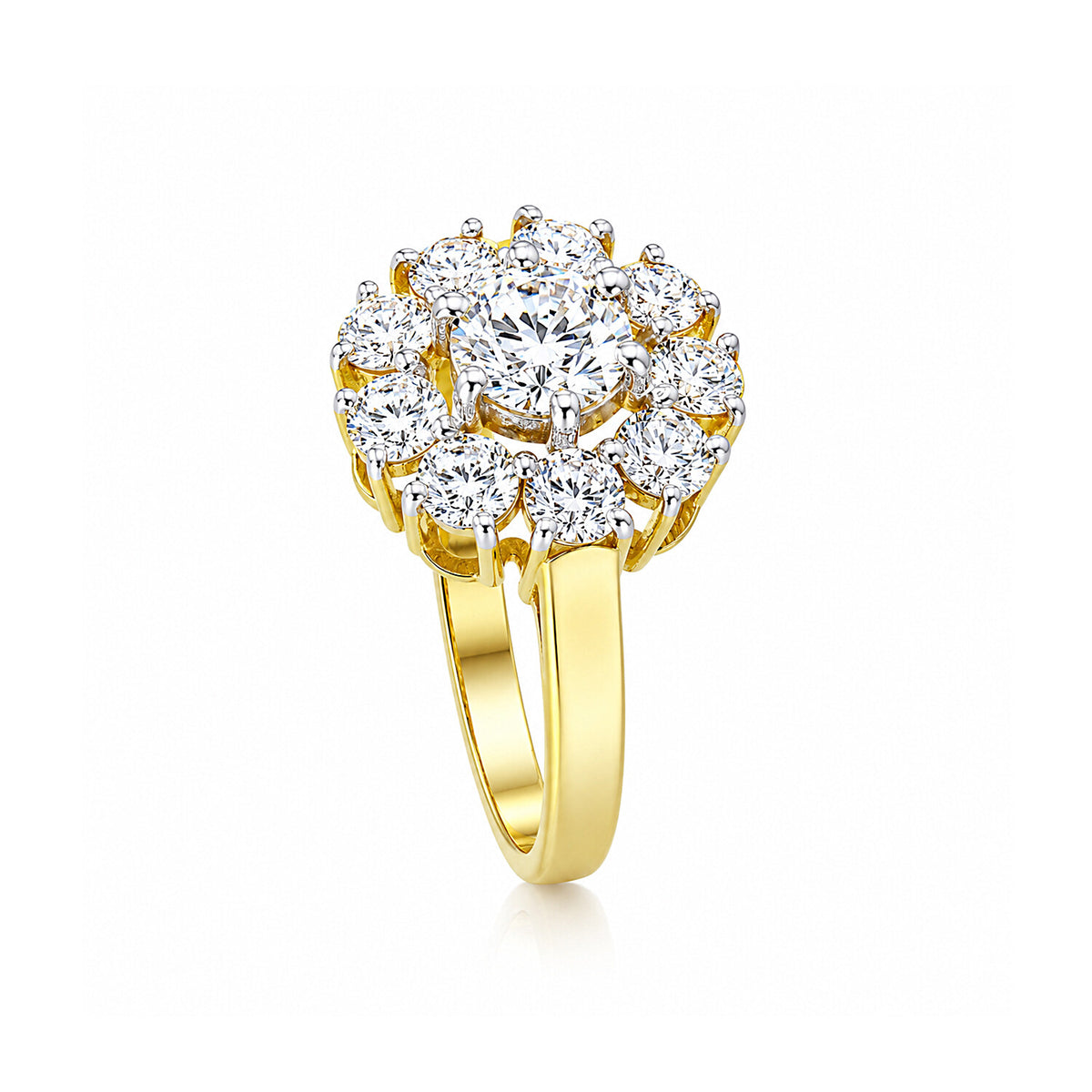 14K/18K Lab Grown Diamond Round Halo Ring (0.34 ct tw) - BIS Hallmarked Gold