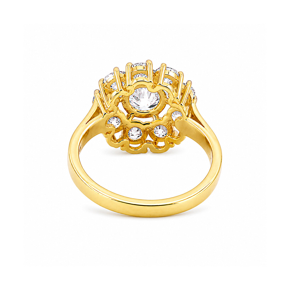 14K/18K Lab Grown Diamond Round Halo Ring (0.34 ct tw) - BIS Hallmarked Gold