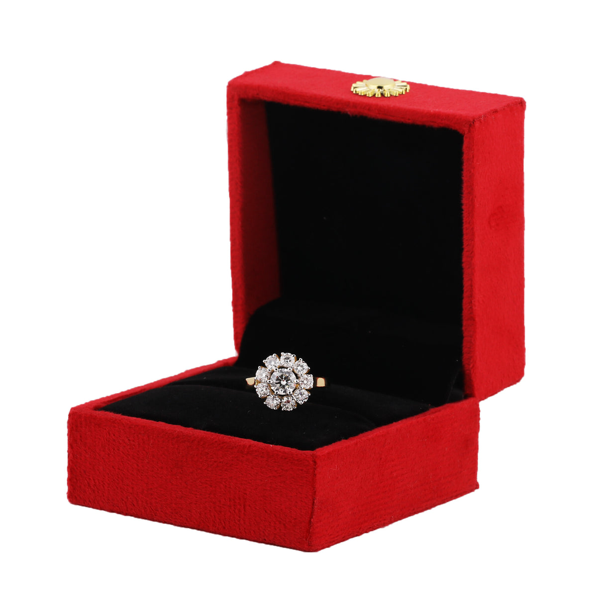14K/18K Lab Grown Diamond Round Halo Ring (0.34 ct tw) - BIS Hallmarked Gold