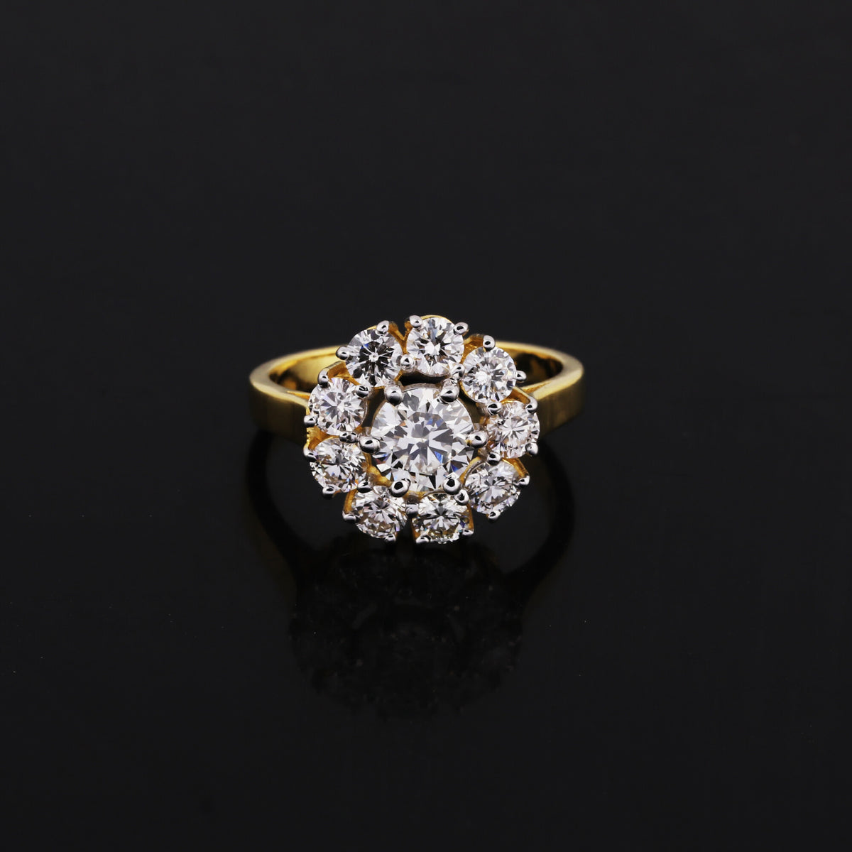 14K/18K Lab Grown Diamond Round Halo Ring (0.34 ct tw) - BIS Hallmarked Gold
