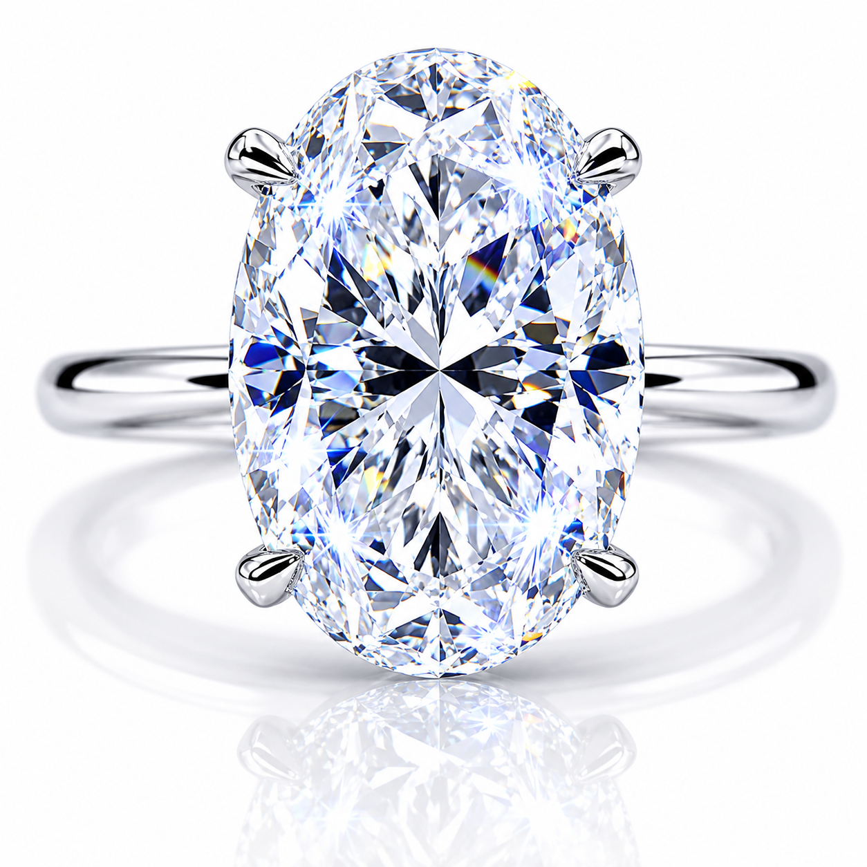 2.45ct Certified VS1 White Moissanite Ring For Her Gift Idea 18K Gold Plated