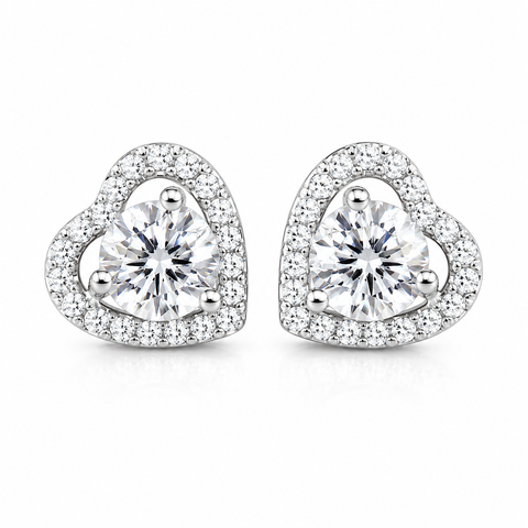 5.30 ct DEW Round White Moissanite Stud Earrings Gold Vermeil – July Festive Offer