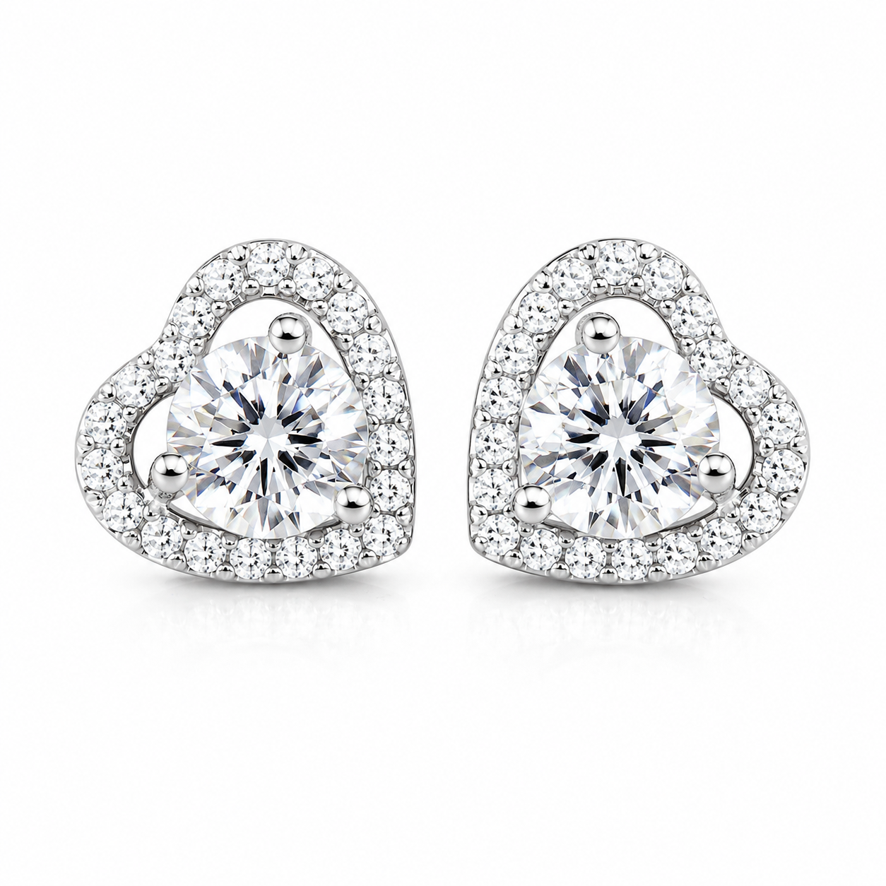 5.30 ct DEW Round White Moissanite Stud Earrings Gold Vermeil – July Festive Offer