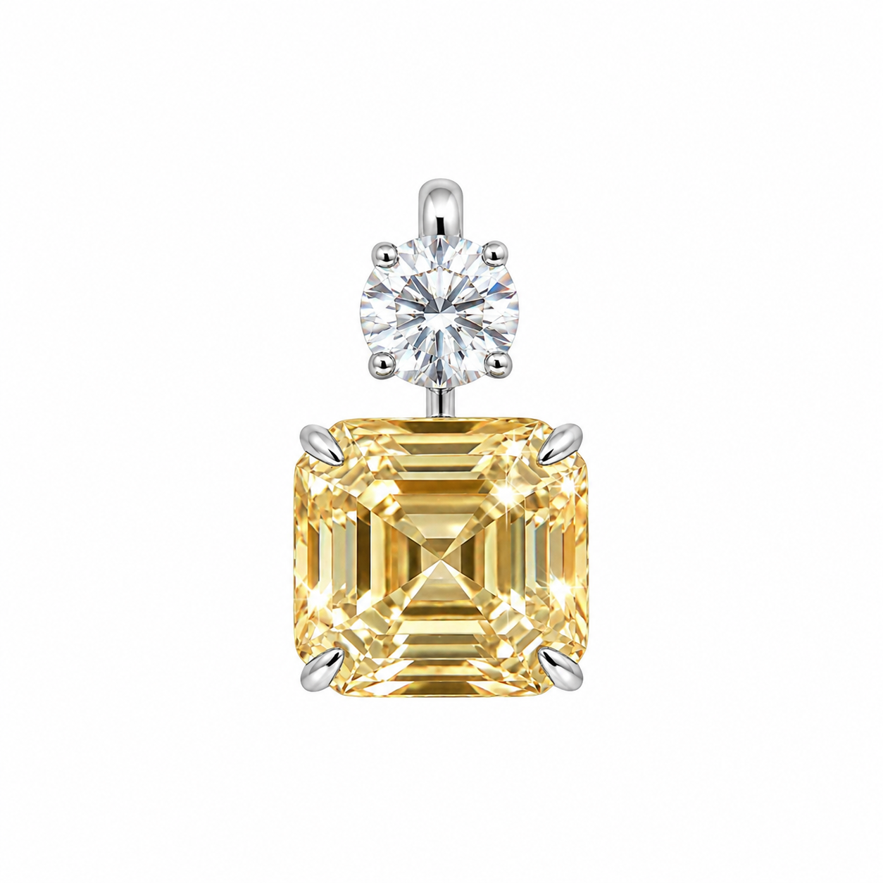 5.00 ct DEW Champagne Moissanite Solitaire Pendant Gold Vermeil Cyber Monday Deal