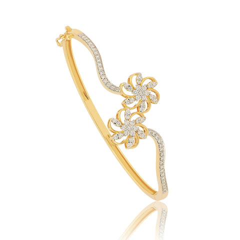 0.85ct Natural Diamond Bangle | 18K Yellow Gold | IGI Certified