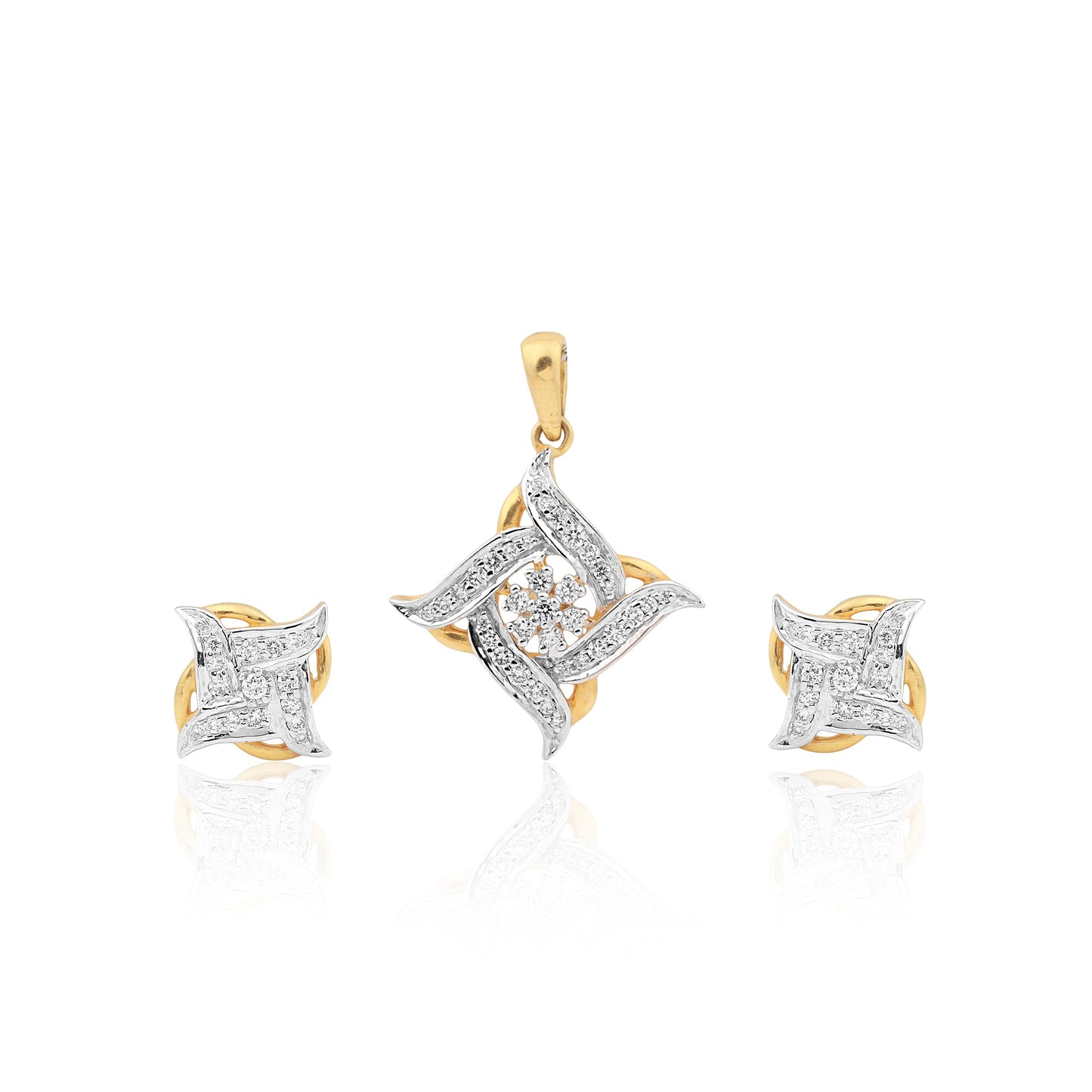 0.86 Ct. 18KT Yellow Gold Natural Diamond Jewellery Set, IGI Certified Quality