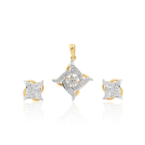 0.86 Ct. 18KT Yellow Gold Natural Diamond Jewellery Set, IGI Certified Quality
