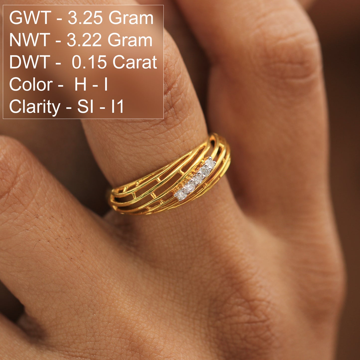 Minimal Diamond Ladies Ring