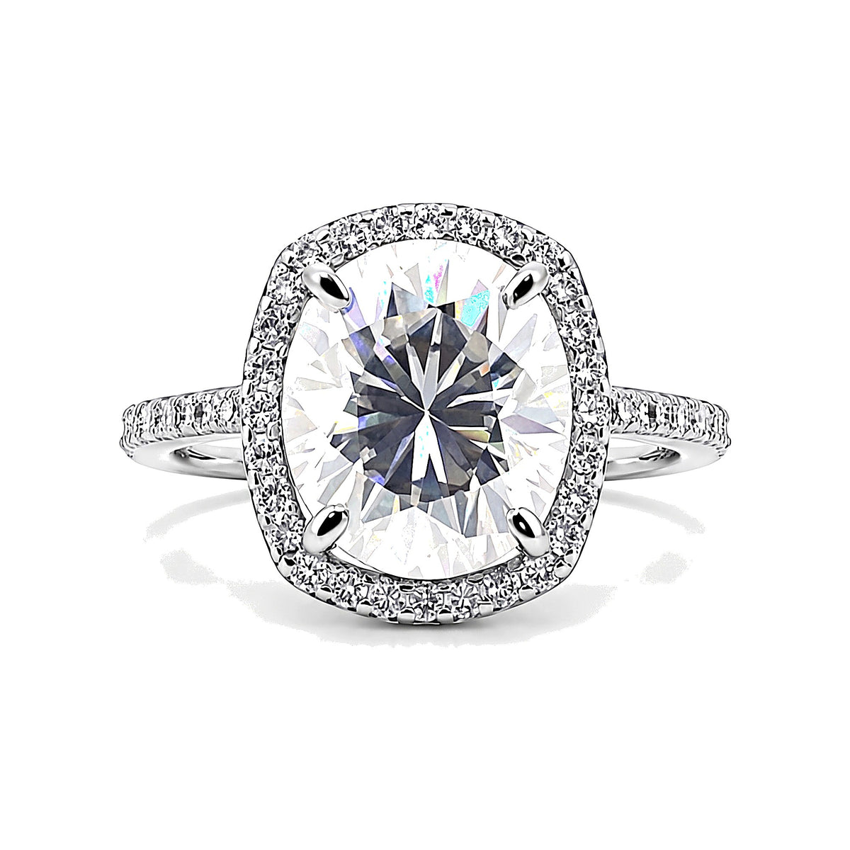 3.50 carat round cut lab-grown diamond ring in 18k gold vermeil, VS1 clarity