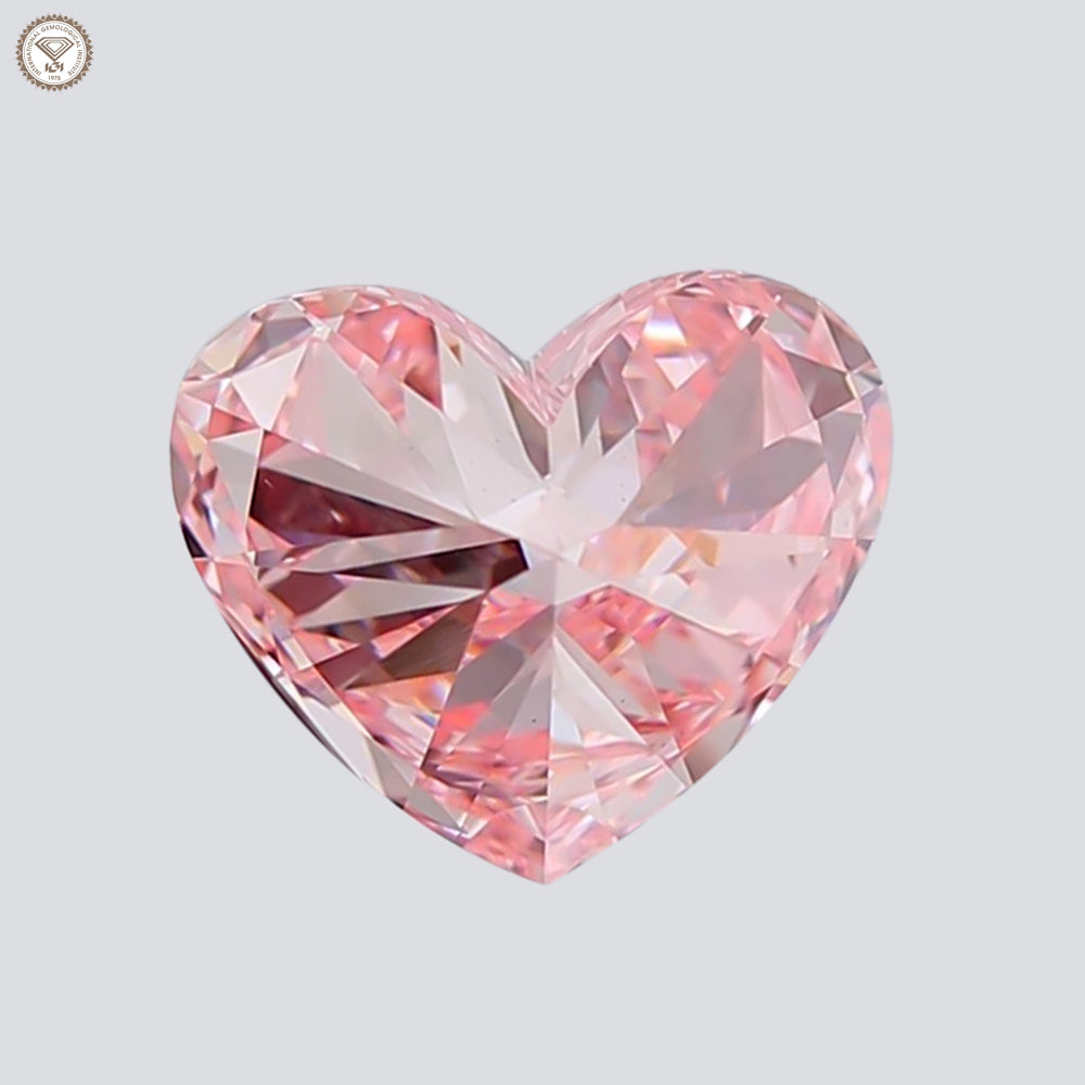 IGI Certified 1.71 Ct. Heart Brilliant CVD Diamond Fancy Intense Pink VS1 Clarity