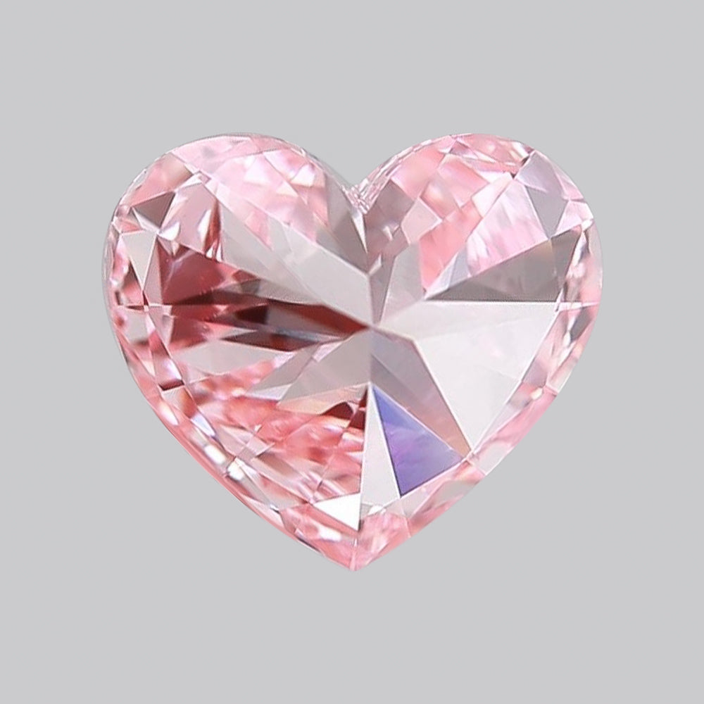 IGI Certified 2.12 Ct. Heart Brilliant CVD Diamond Fancy Vivid Pink VS1 Clarity