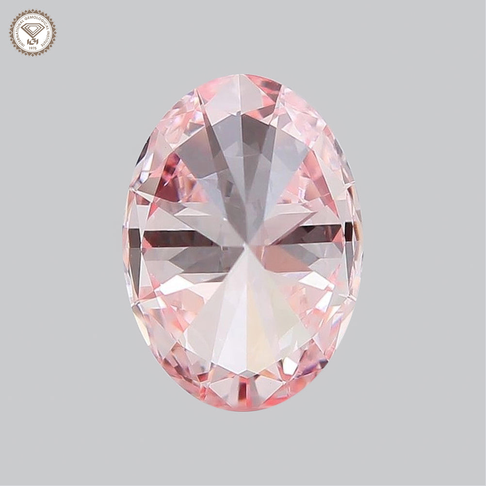 IGI Certified 1.73 Ct. Oval Brilliant CVD Diamond Fancy Intense Pink VVS2 Clarity