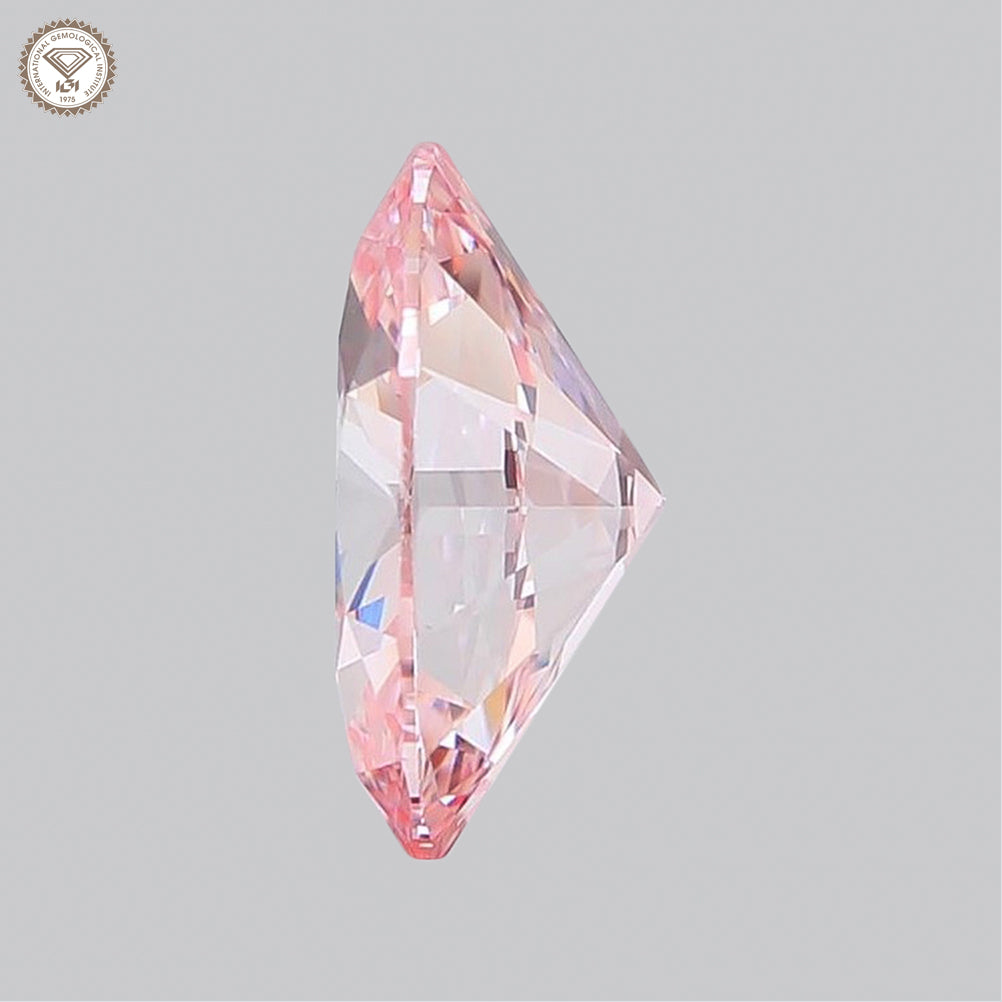 IGI Certified 1.74 Ct. Oval Brilliant CVD Diamond Fancy Intense Pink VS1 Clarity