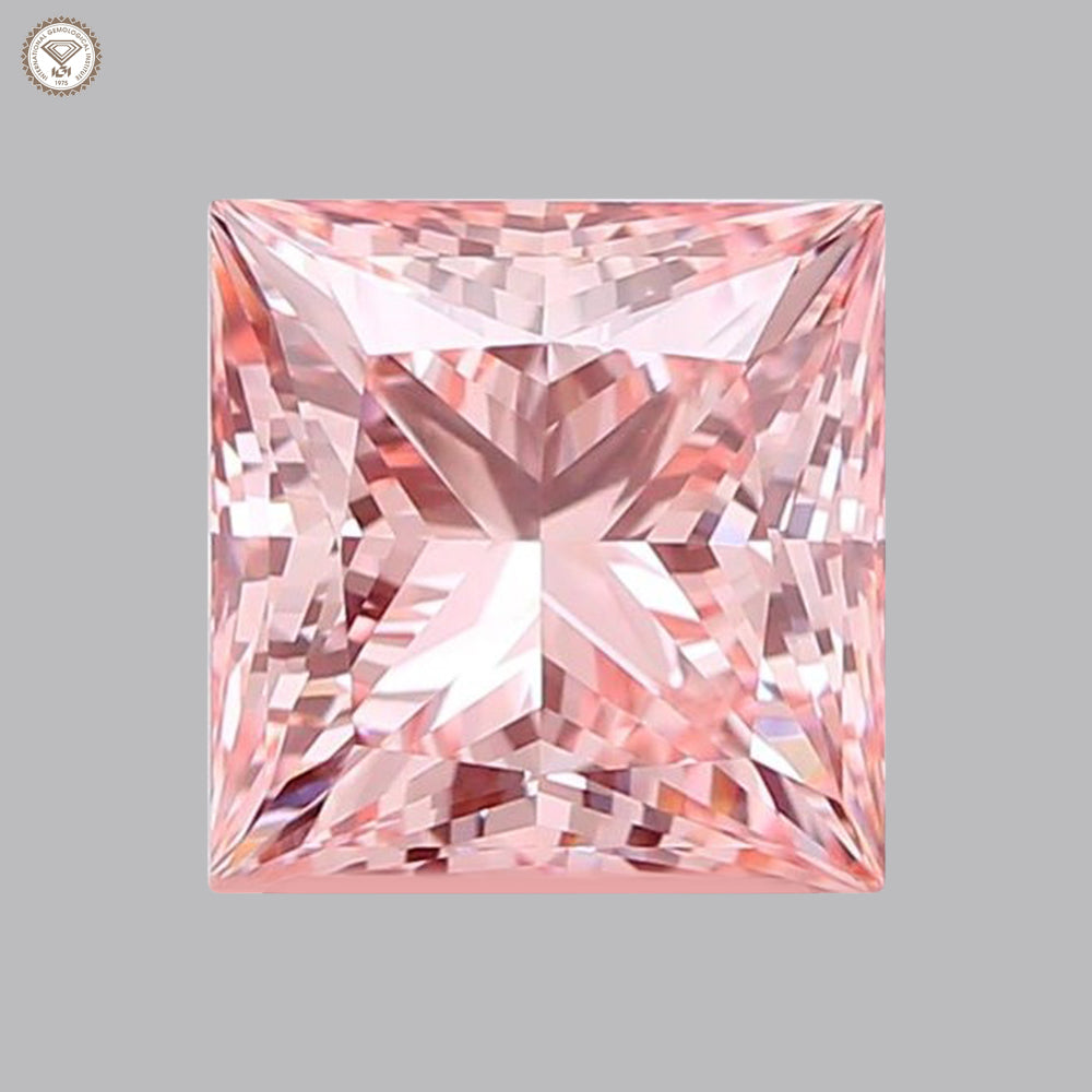 IGI Certified 2.01 Ct. Princess Cut CVD Diamond Fancy Intense Pink VVS2 Clarity