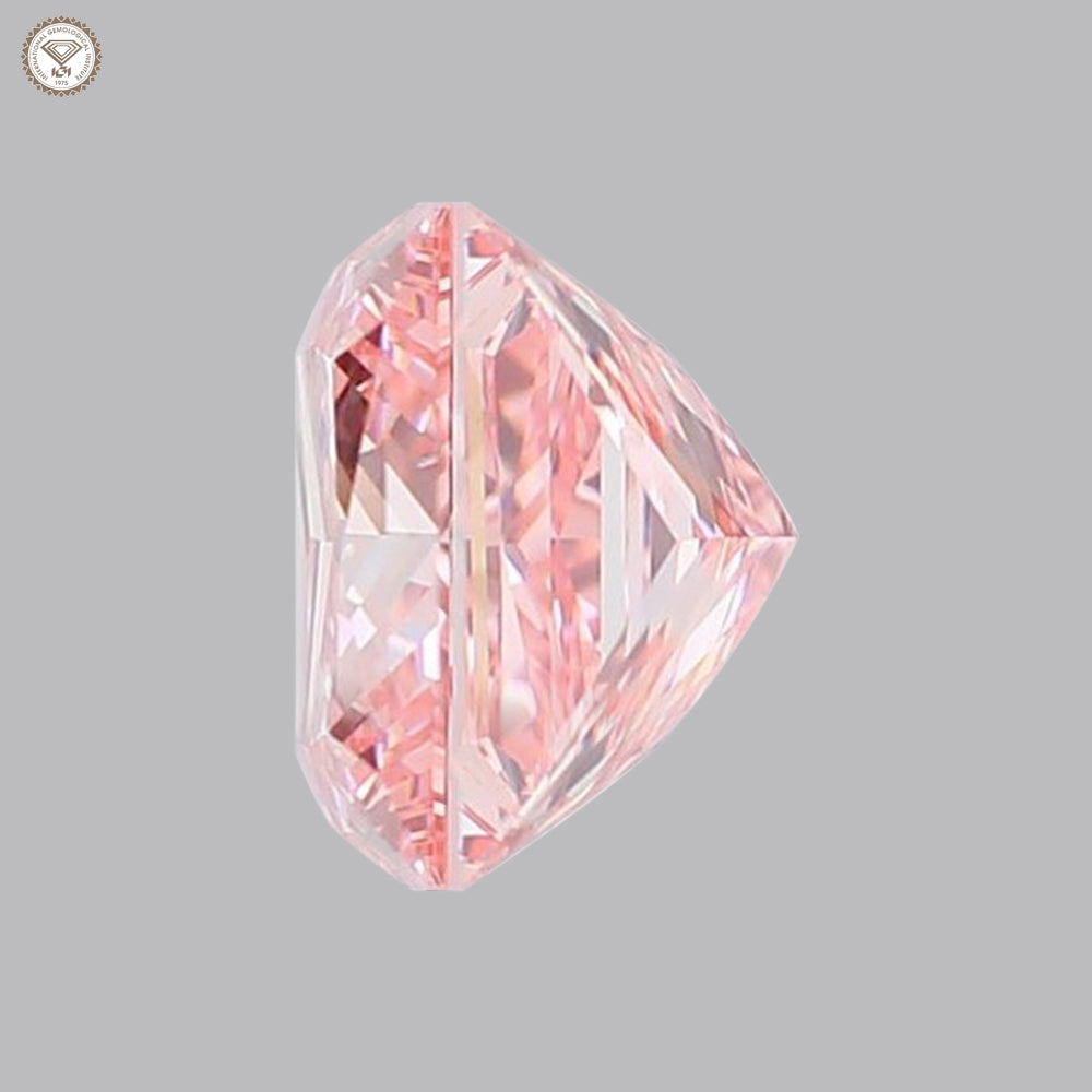 IGI Certified 2.01 Ct. Princess Cut CVD Diamond Fancy Intense Pink VVS2 Clarity