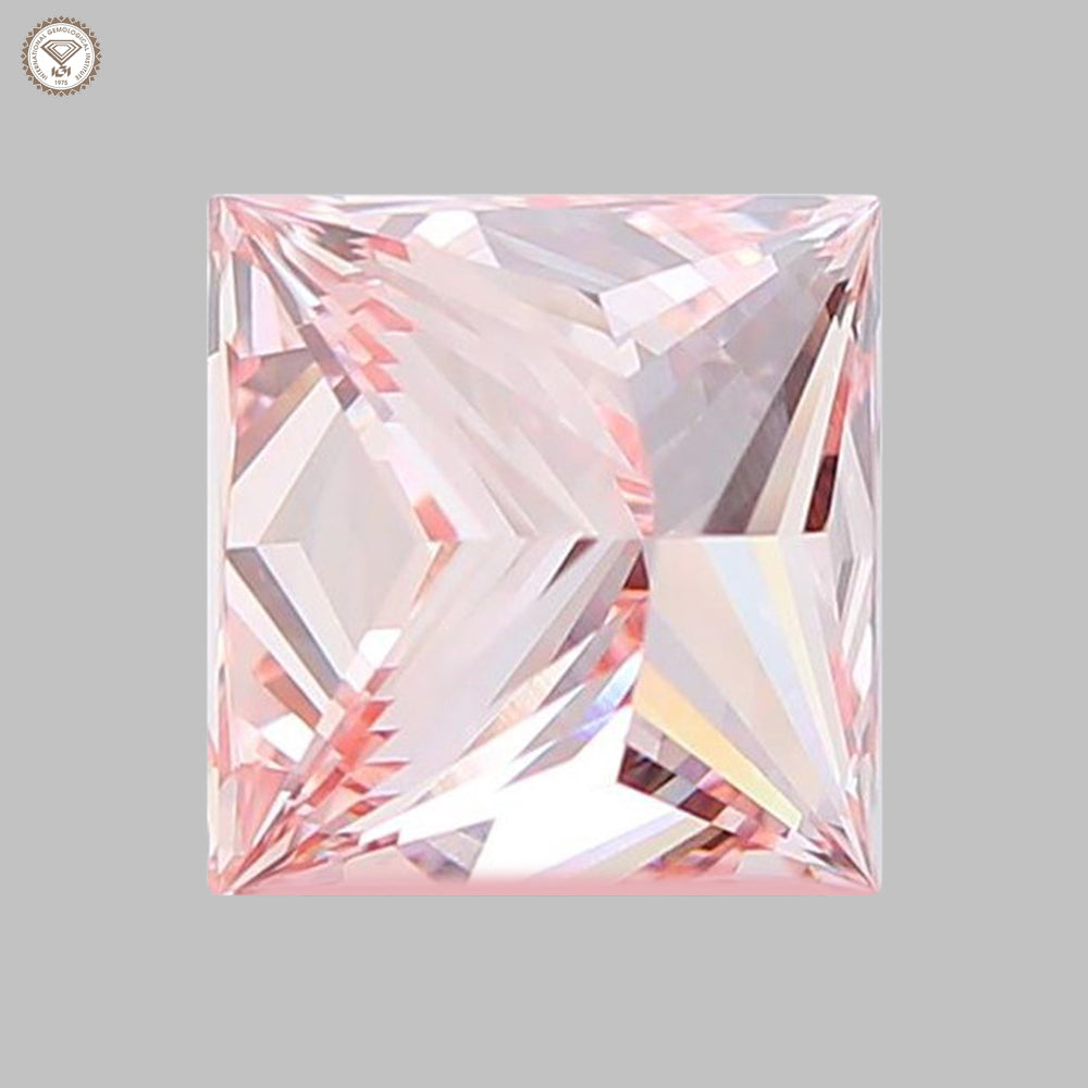 IGI Certified 2.01 Ct. Princess Cut CVD Diamond Fancy Intense Pink VVS2 Clarity