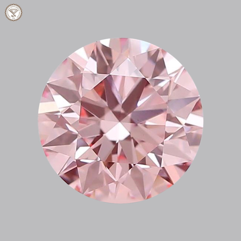 IGI Certified 1.53 Ct. Round Brilliant CVD Diamond Fancy Intense Pink VS1 Clarity