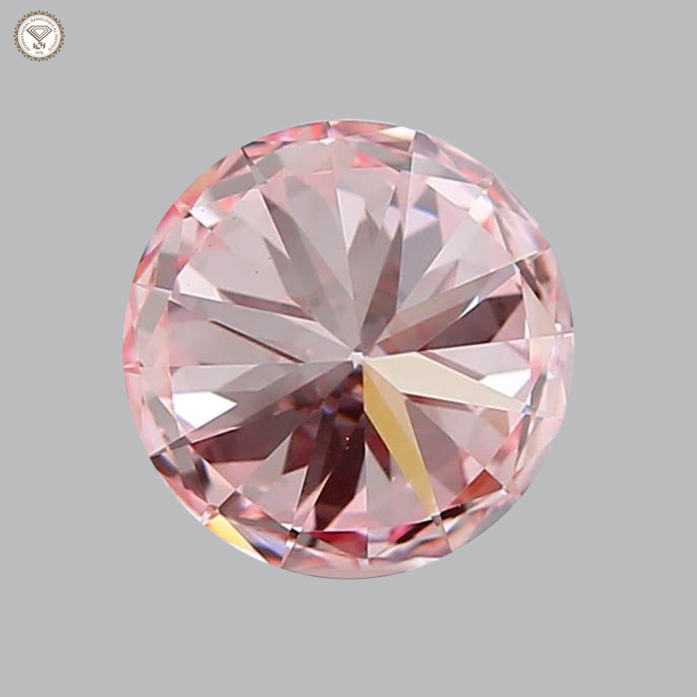IGI Certified 1.53 Ct. Round Brilliant CVD Diamond Fancy Intense Pink VS1 Clarity