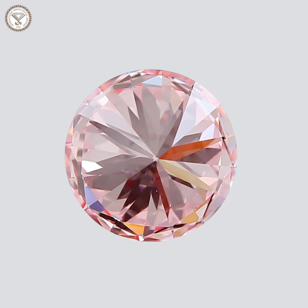 IGI Certified 2.00 Ct. Round Brilliant CVD Diamond Fancy Intense Pink VS2 Clarity