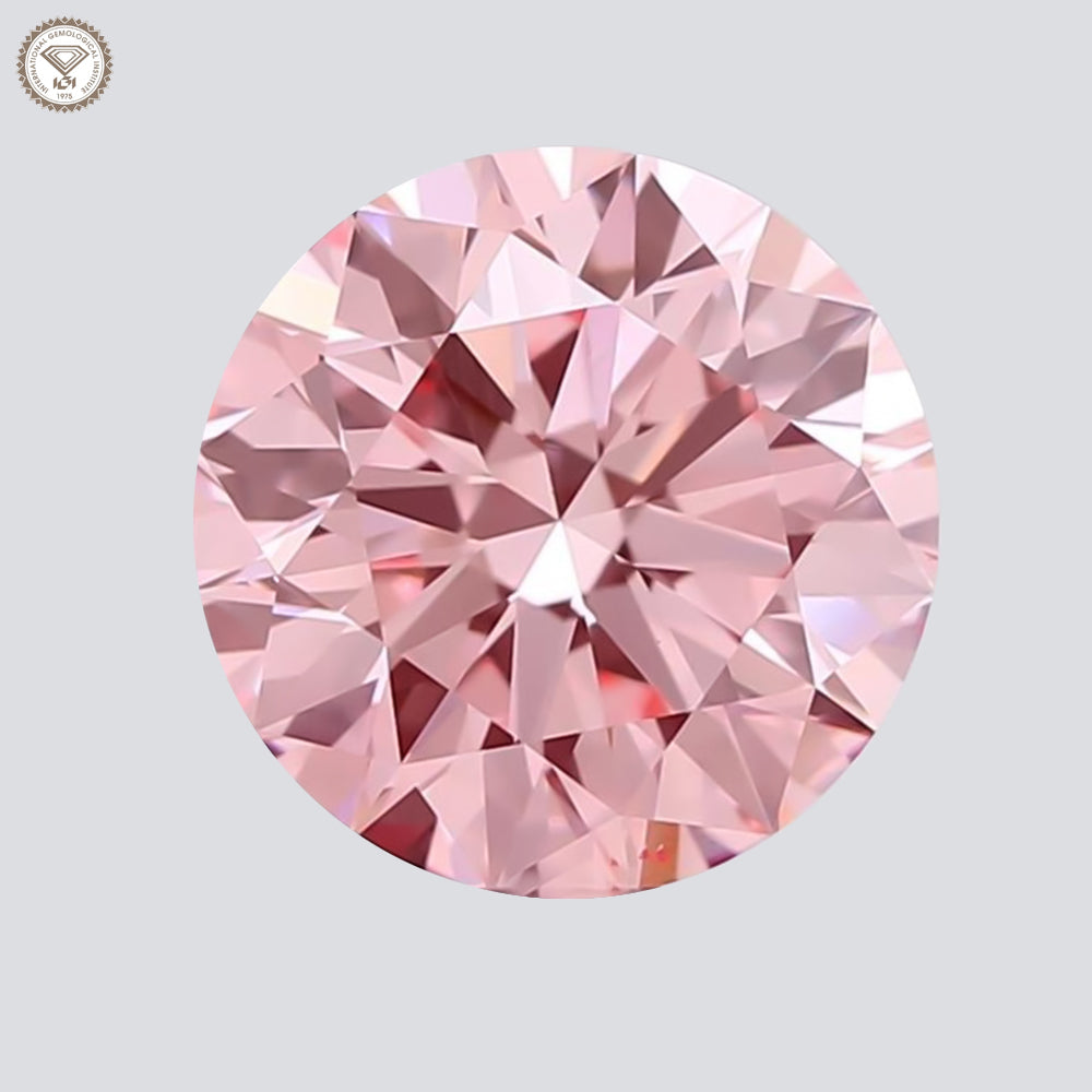 IGI Certified 2.05 Ct. Round Brilliant CVD Diamond Fancy Intense Pink VS1 Clarity