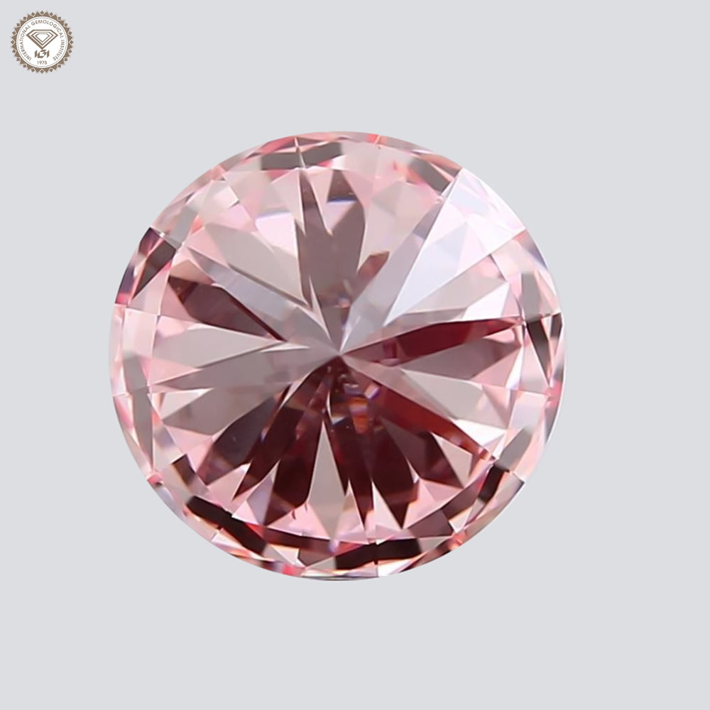 IGI Certified 2.05 Ct. Round Brilliant CVD Diamond Fancy Intense Pink VS1 Clarity