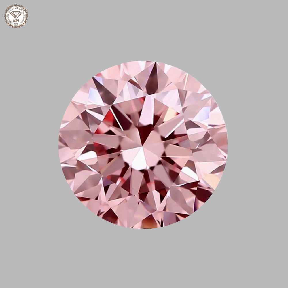 IGI Certified 2.27 Ct. Round Brilliant CVD Diamond Fancy Intense Pink VS1 Clarity