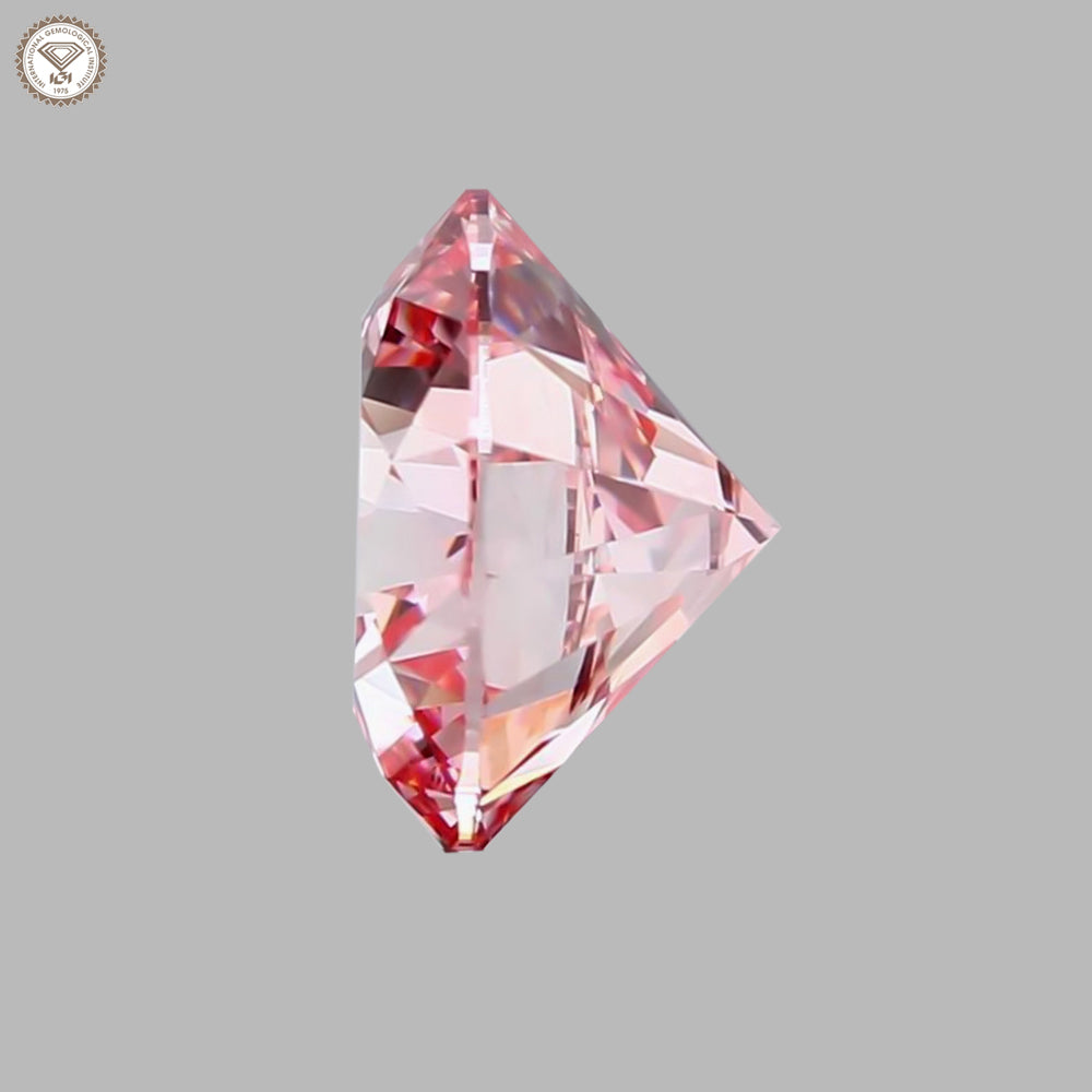 IGI Certified 2.27 Ct. Round Brilliant CVD Diamond Fancy Intense Pink VS1 Clarity