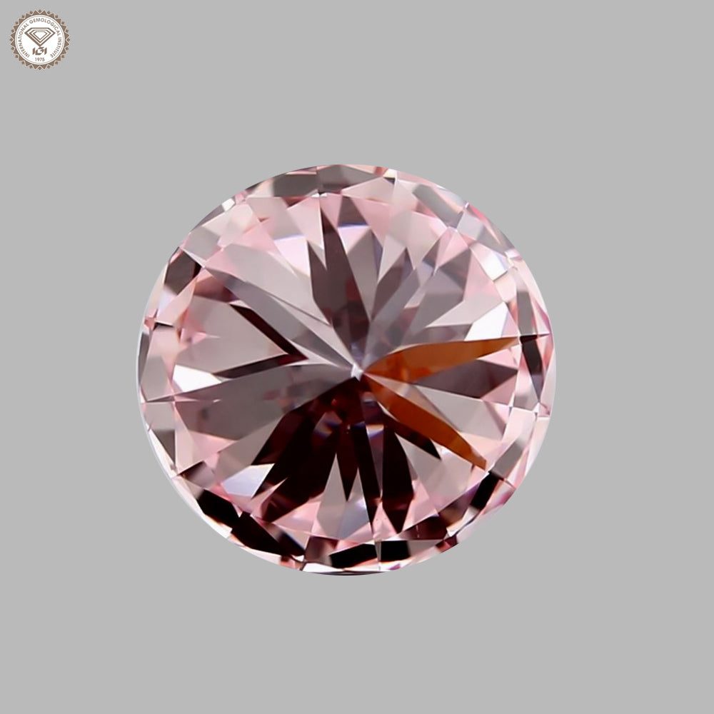 IGI Certified 2.27 Ct. Round Brilliant CVD Diamond Fancy Intense Pink VS1 Clarity