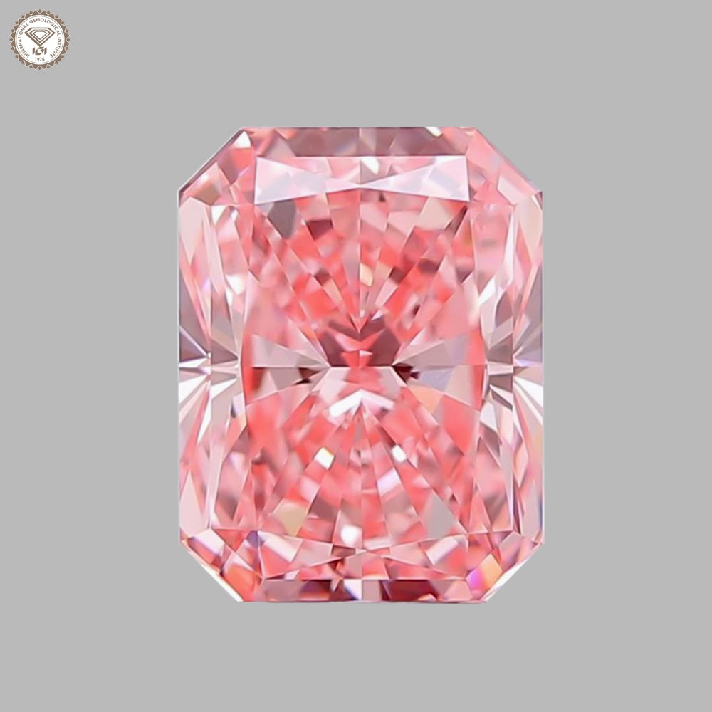 IGI Certified 1.70 Ct. Radiant Brilliant CVD Diamond Fancy Vivid Pink VVS2 Clarity