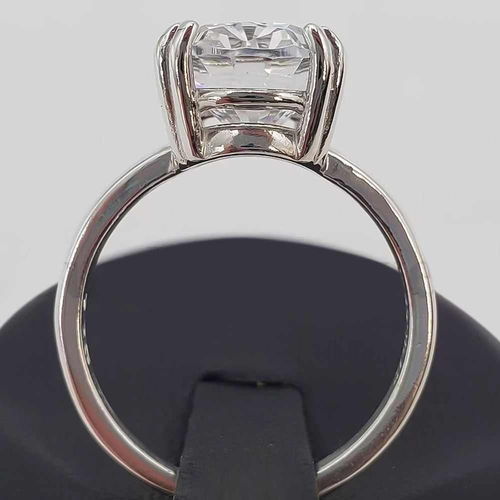 21.0ct DEW White Moissanite Oval Solitaire Ring