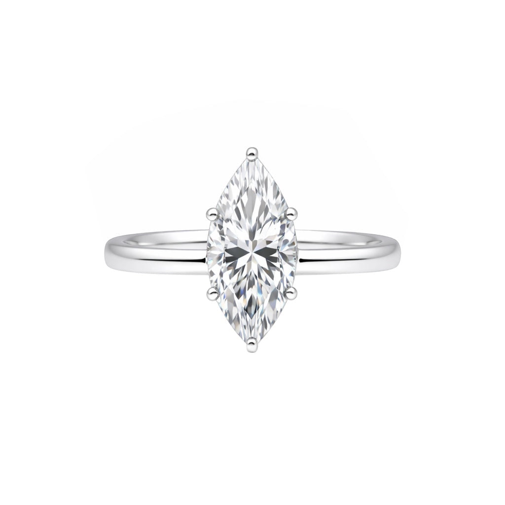 2.01 carat marquise cut lab-grown diamond ring in 18k gold vermeil setting