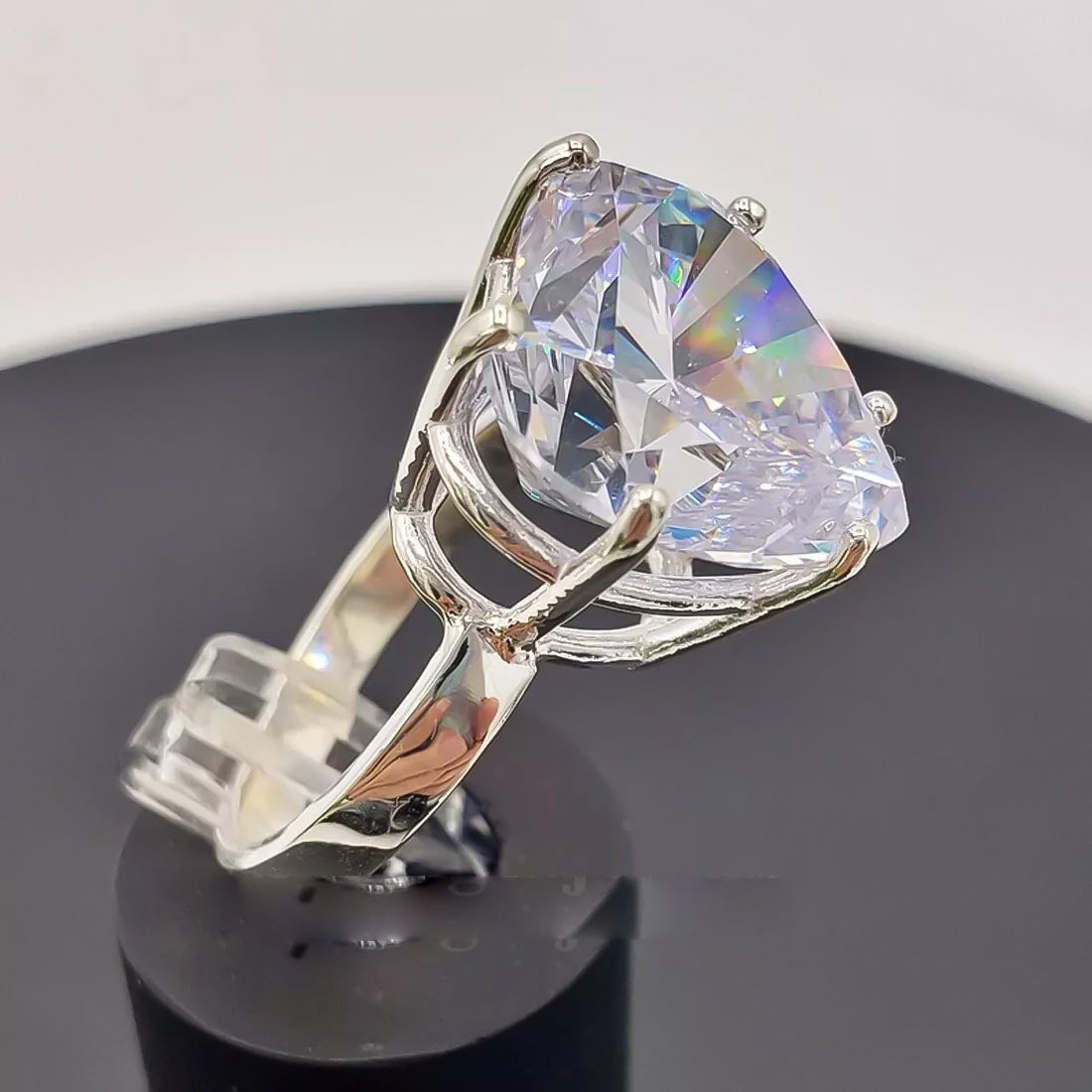 7.2ct DEW White Moissanite Heart Solitaire Ring