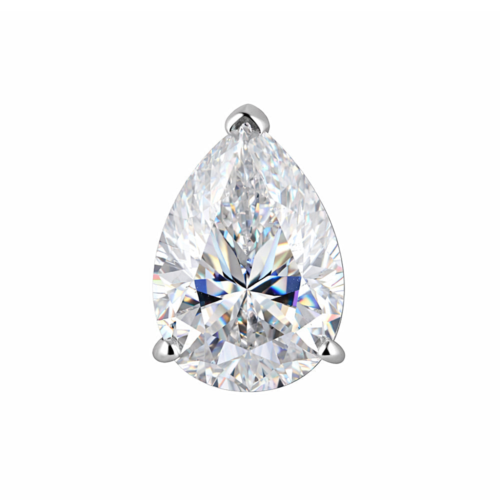 4.60ct DEW White Moissanite Pear Cut Pendant Necklace