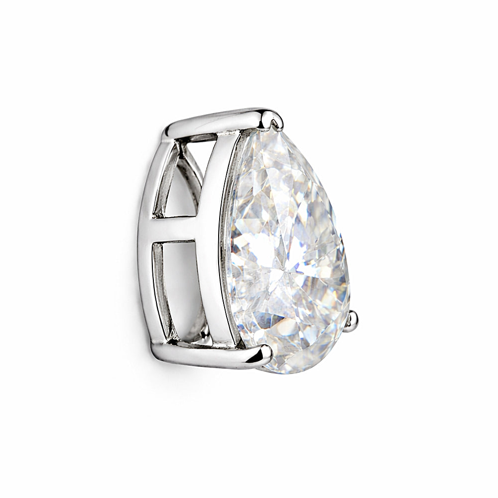 4.60ct DEW White Moissanite Pear Cut Pendant Necklace