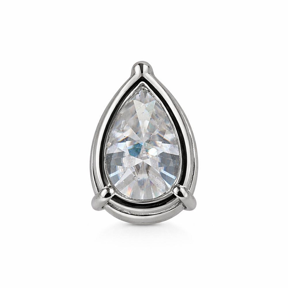 4.60ct DEW White Moissanite Pear Cut Pendant Necklace