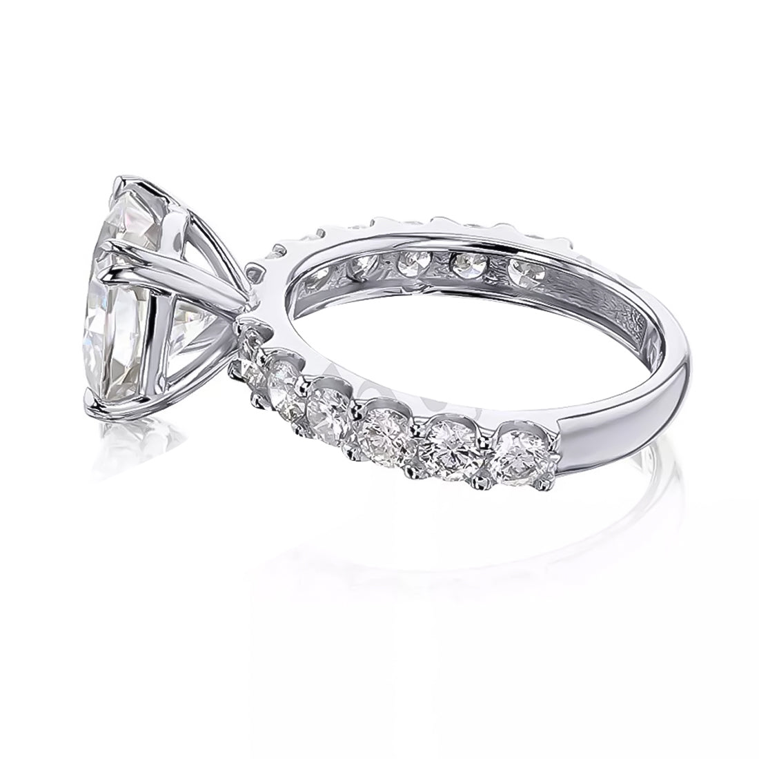 Certified 3.50 ct DEW Cushion Cut White Moissanite Solitaire Ring 18K Gold Plated Vermei 18K Gold Plated