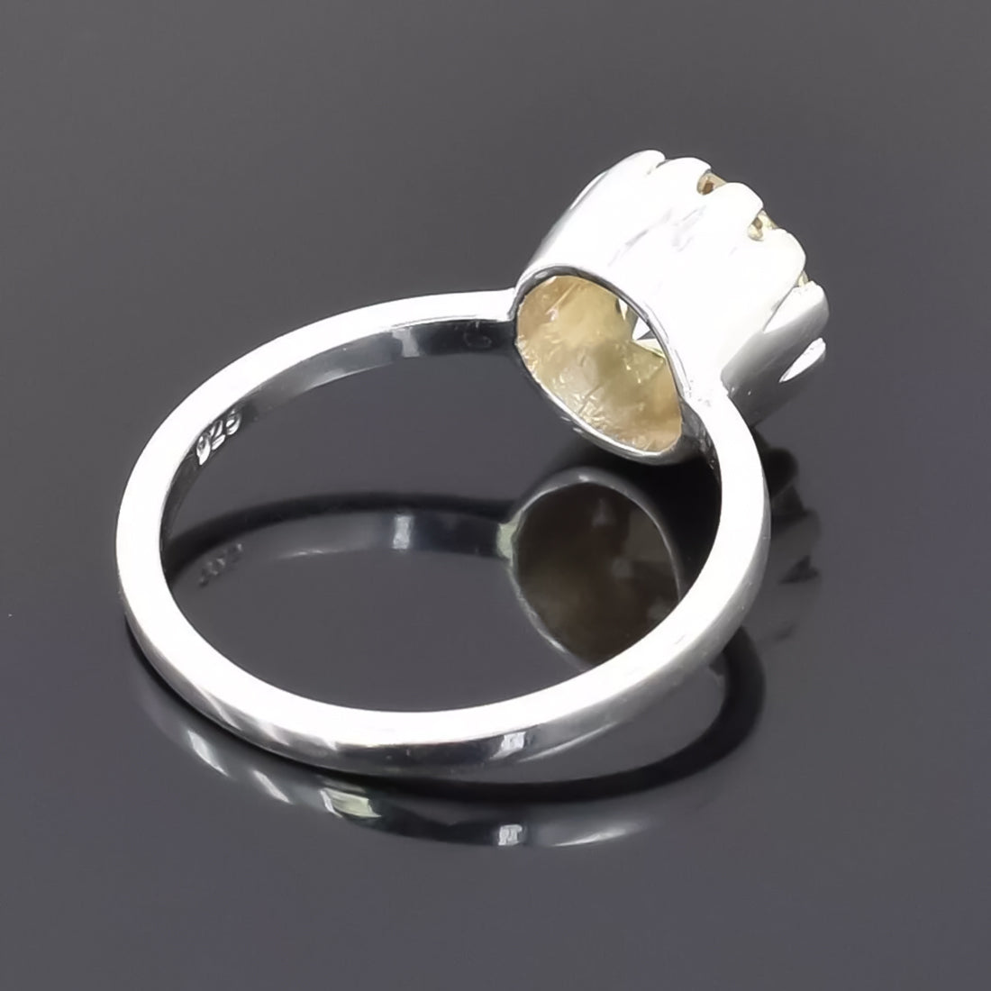 4.25 ct DEW Round Brilliant Cut Certified Champagne Moissanite Ring 18K Gold Plated Ver 18K Gold Plated