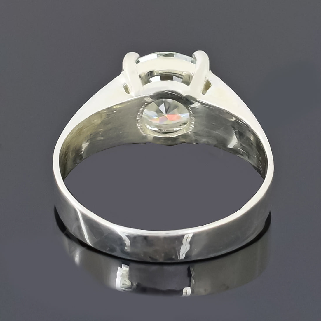 2.50 ct DEW White Round Cut Certified Moissanite Solitaire Ring 18K Gold Plated